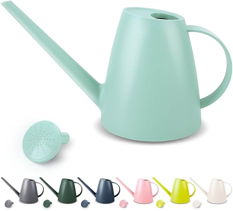 Watering Can for Indoor and Outdoor Plants - Long Spout Water Can for Garden, Flower, House Plants - 1.8L/1/2 Gallon (Green) - Product Image