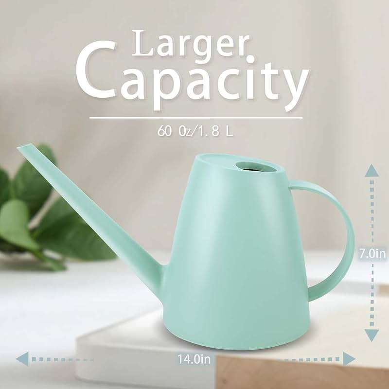 Watering Can for Indoor and Outdoor Plants - Long Spout Water Can for Garden, Flower, House Plants - 1.8L/1/2 Gallon (Green) - Image 2