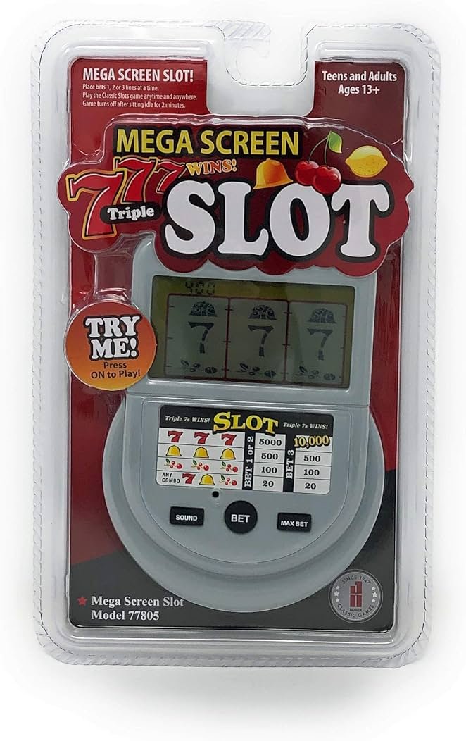 Classic Games Mega Screen Slot Machine Handheld Arcade Game - Product Image