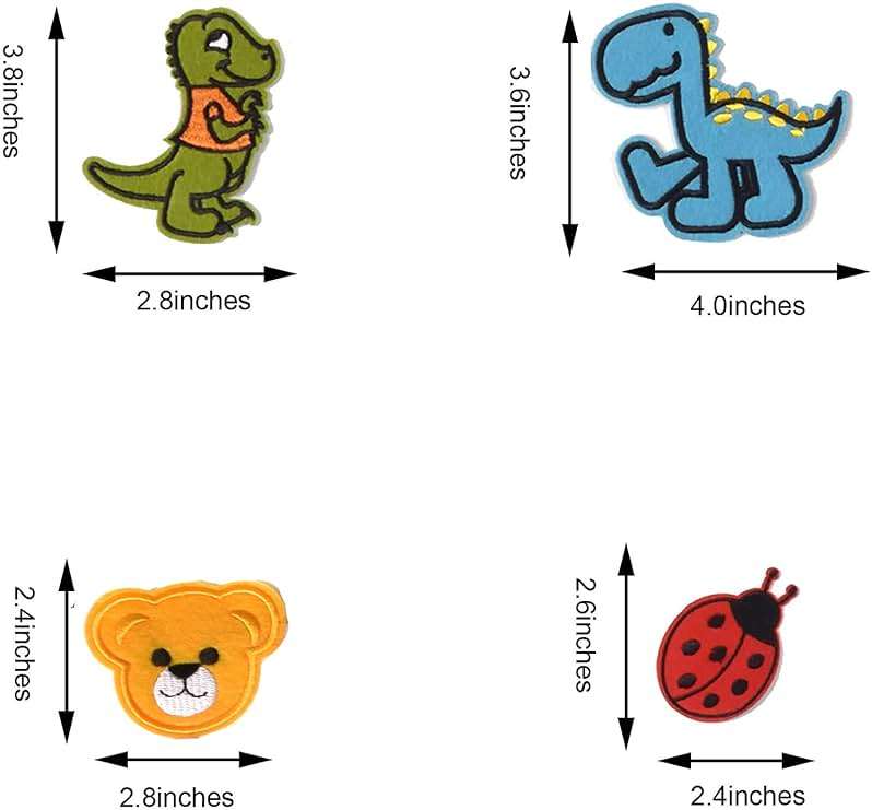 Harsgs 60pcs Random Assorted Styles Embroidered Patches, Bright Vivid Colors, Sew On/Iron On Patch Applique for Clothes, Dress, Hat, Jeans, DIY Accessories - Image 2