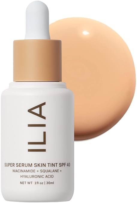 ILIA - Super Serum Skin Tint SPF 40 | Lightweight Foundation With Mineral SPF | Hydrate, Smooth, Plump | Non-Comedogenic, Clean, Cruelty-Free & Vegan (Bom Bom ST5, 1 fl oz | 30 ml) - Product Image