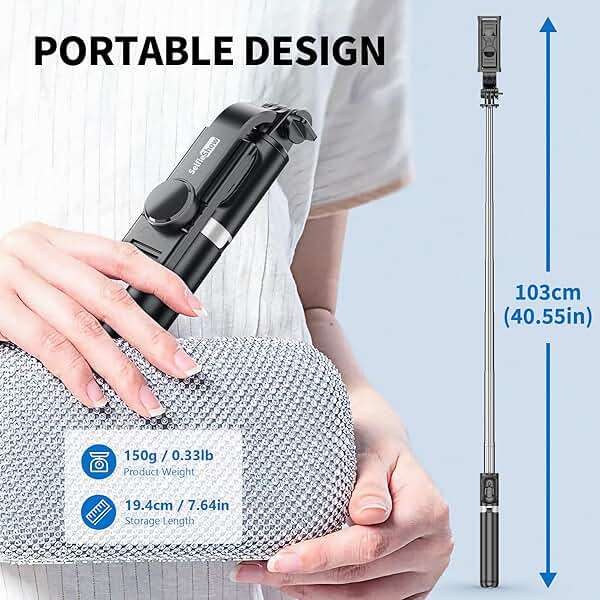 Selfie Stick Tripod, All in One Extendable & Portable iPhone Tripod Selfie Stick with Wireless Remote Compatible with iPhone 17 16 15 14 13 12 pro Xs Max, Galaxy Note10/S20/S10/OnePlus 9/9 PRO etc - Image 5