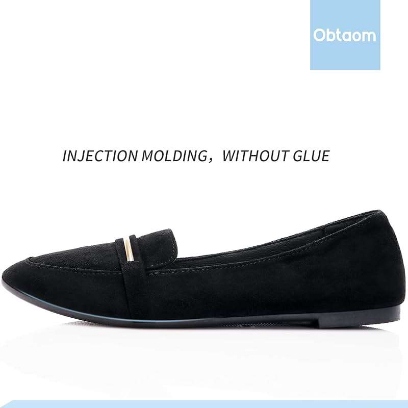 Obtaom Women's Pointy Toe Loafer Flat Comfortable Faux Suede Work Shoes,Cute Penny Loafer Slip On Ballet Flat - Image 2