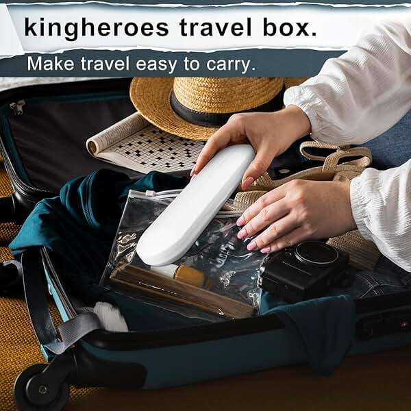 kingheroes Electric Toothbrush Set, Comes with 8 Brush Heads & Travel Case,4 Modes with 2 Minutes Built in Smart Timer, One Charge for 60 Days, 42000 VPM Motor (Black) - Image 3