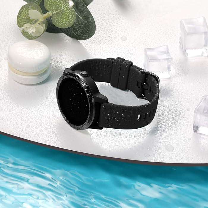 GEAK Compatible with Garmin Vivoactive 5 Watch Bands/Garmin Vivoactive 3 Watch Bands,20mm Silicone Band for Vivoactive 3 Music/Vivomove Sport,Forerunner 645/245 Music Smartwatch Women Men Black - Image 7