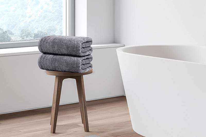 Tens Towels Pack of 4 Extra Large Bath Towels 30 x 60 Inches, 100% Cotton, Larger & Lighter Weight, Quicker to Dry, Super Soft and Absorbent, Perfect for Bathroom, Dark Grey - Image 2