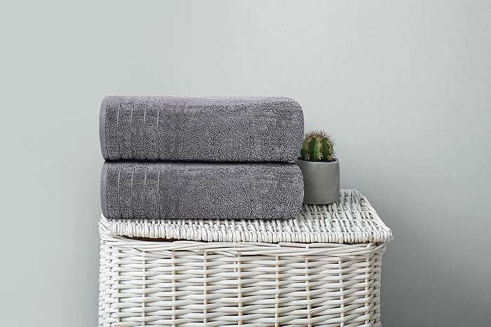 Tens Towels Pack of 4 Extra Large Bath Towels 30 x 60 Inches, 100% Cotton, Larger & Lighter Weight, Quicker to Dry, Super Soft and Absorbent, Perfect for Bathroom, Dark Grey - Image 4