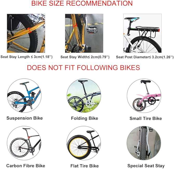 ROCKBROS Rear Bike Rack Quick Release Bike Cargo Rack Luggage Bike Rack Rear Mountain Bike Rack - Image 6