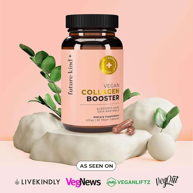 Future Kind Vegan Collagen - Supports Collagen Production with Biotin and Vitamin C (60 Capsules in Glass Bottle) - Image 4