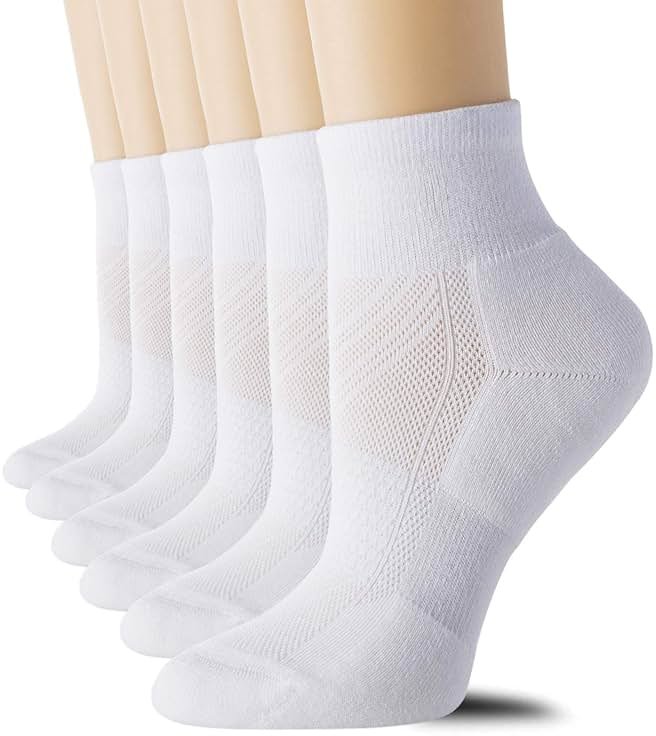 CS CELERSPORT 6 Pairs Women's Running Ankle Socks Athletic Sport Socks Cushioned - Product Image