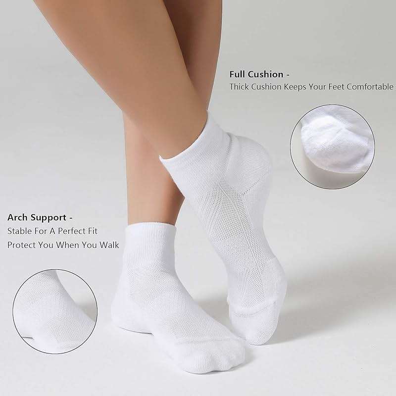 CS CELERSPORT 6 Pairs Women's Running Ankle Socks Athletic Sport Socks Cushioned - Image 5