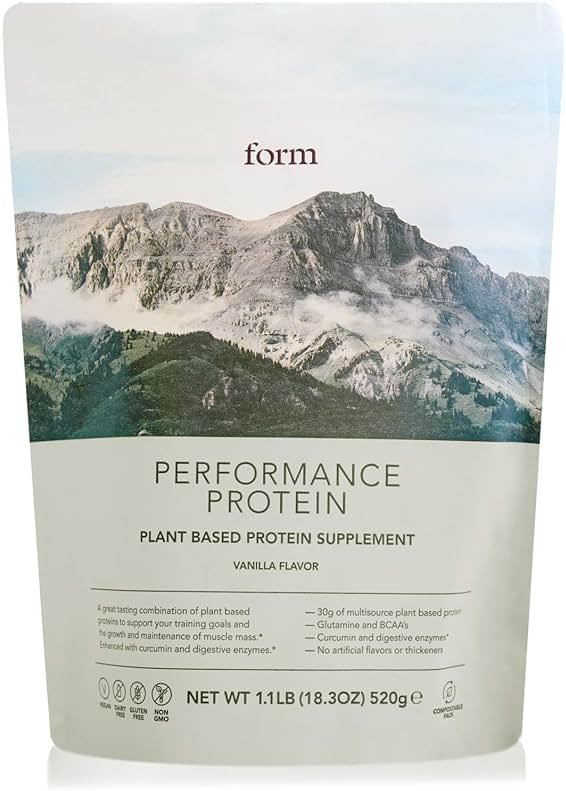 Form Performance Protein - Vegan Protein Powder - 30g of Plant Based Protein per Serving, with BCAAs and Digestive Enzymes. Perfect Post Workout. Tastes Great with Just Water! (Vanilla) - Product Image