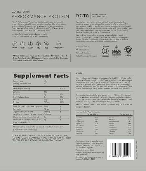Form Performance Protein - Vegan Protein Powder - 30g of Plant Based Protein per Serving, with BCAAs and Digestive Enzymes. Perfect Post Workout. Tastes Great with Just Water! (Vanilla) - Image 6