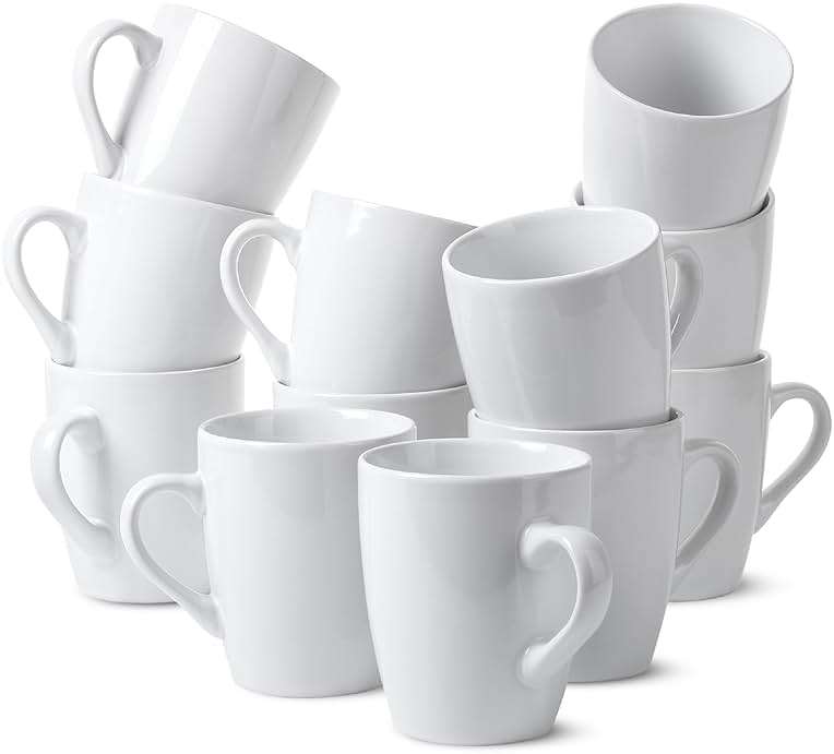 BTaT- White Coffee Mugs, Set of 12, 12oz, Coffee Mug Set - Image 1