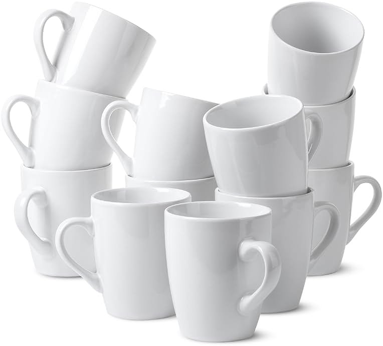 BTaT- White Coffee Mugs, Set of 12, 12oz, Coffee Mug Set - Product Image