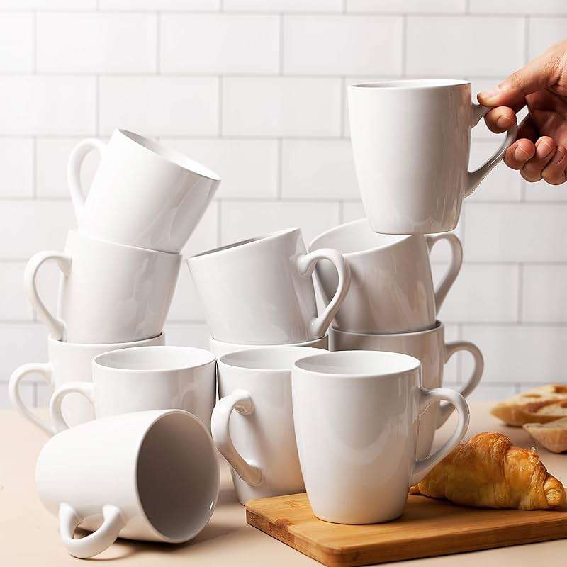 BTaT- White Coffee Mugs, Set of 12, 12oz, Coffee Mug Set - Image 2