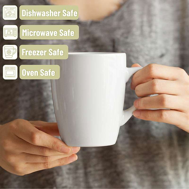 BTaT- White Coffee Mugs, Set of 12, 12oz, Coffee Mug Set - Image 5