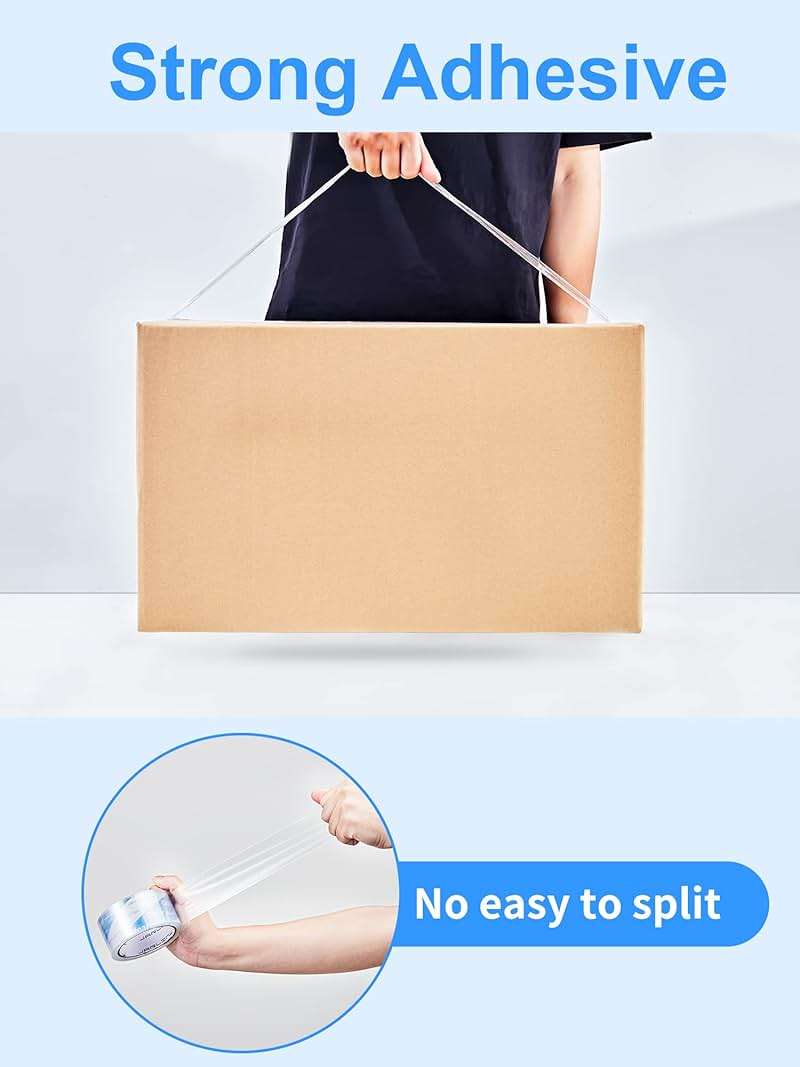 JARLINK Clearer Packing Tape 12 Rolls, Heavy Duty Packaging Tape for Shipping Packaging Moving Sealing, 2.7mil Thick, 1.88 inches Wide, 60 Yards Per Roll, 720 Total Yards - Image 4
