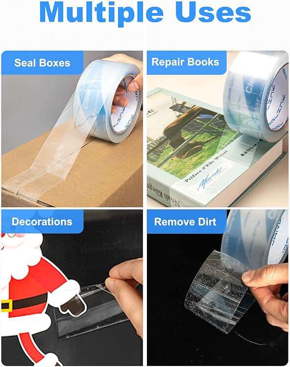 JARLINK Clearer Packing Tape 12 Rolls, Heavy Duty Packaging Tape for Shipping Packaging Moving Sealing, 2.7mil Thick, 1.88 inches Wide, 60 Yards Per Roll, 720 Total Yards - Image 7