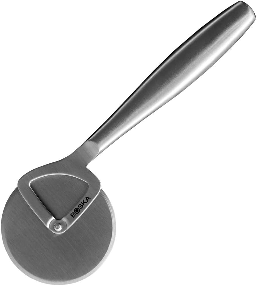 Boska Stainless Steel Pizza Cutter - Copenhagen Multifunctional Pizza Wheel Cutter - Handheld Food Slicer - Silver Non-Stick Adjustable Roller - Dishwasher Safe - for Kitchen Cooking - Image 1