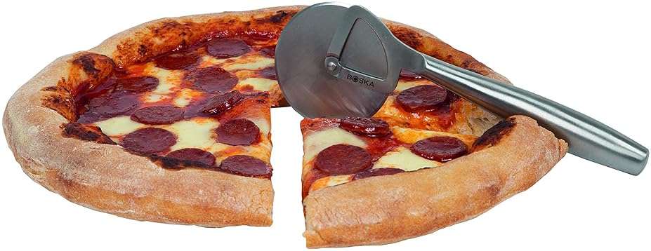 Boska Stainless Steel Pizza Cutter - Copenhagen Multifunctional Pizza Wheel Cutter - Handheld Food Slicer - Silver Non-Stick Adjustable Roller - Dishwasher Safe - for Kitchen Cooking - Image 4