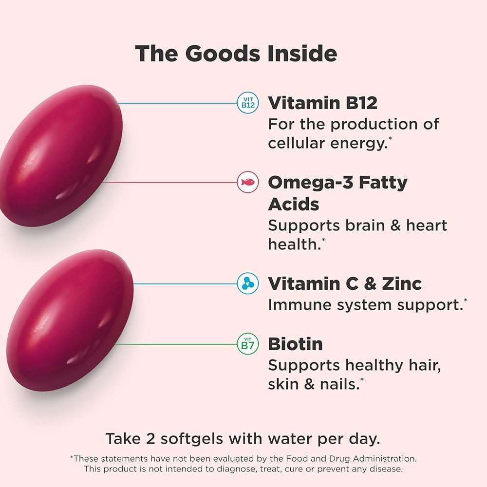 OLLY Ultra Strength Women's Multi Softgels, Overall Health and Immune Support, Omega-3s, Iron, Vitamins A, D, C, E, B12, Daily Multivitamin, 30 Day Supply - 60 Count - Image 3