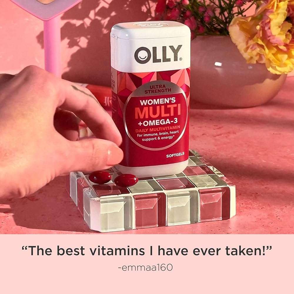 OLLY Ultra Strength Women's Multi Softgels, Overall Health and Immune Support, Omega-3s, Iron, Vitamins A, D, C, E, B12, Daily Multivitamin, 30 Day Supply - 60 Count - Image 5