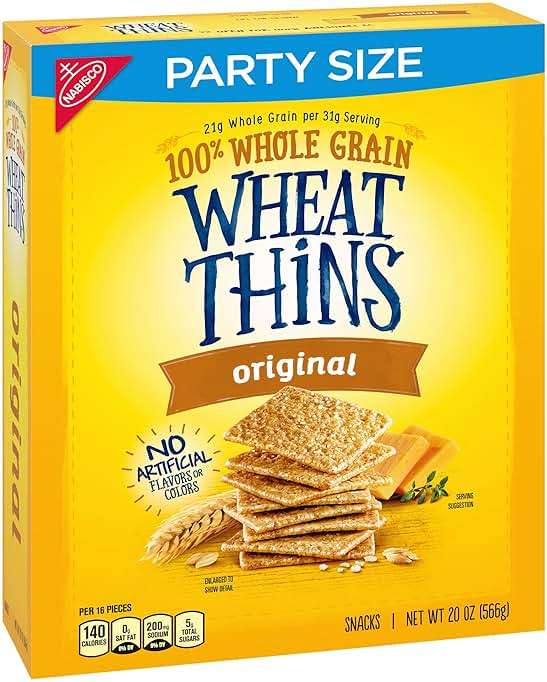 Wheat Thins Original Snacks, Whole Grain Wheat Crackers, Snack Crackers, Party Size, 20 oz - Image 13