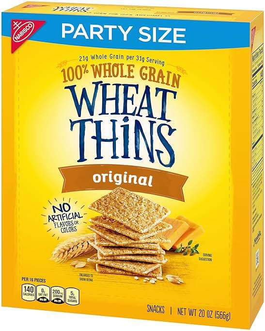 Wheat Thins Original Snacks, Whole Grain Wheat Crackers, Snack Crackers, Party Size, 20 oz - Image 14