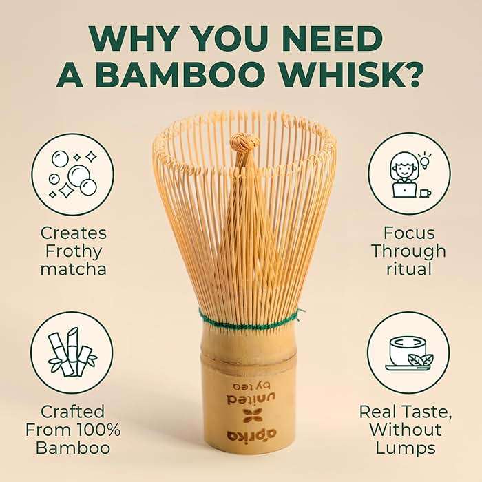 Aprika Life Matcha Whisk – 100 Prong Bamboo Chasen | Traditional Japanese Tea Whisk for Matcha Powder, Ceremonial Tea & Lattes | Durable Handcrafted Bamboo Whisk for Authentic Matcha Preparation - Image 3