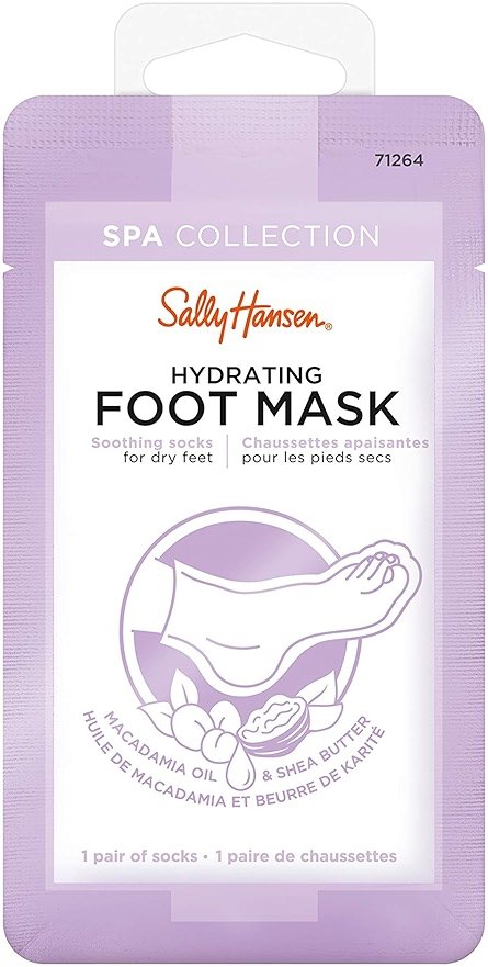 Sally Hansen Nail Treatment Spa Collection Hydrating Foot Mask | Soothes and Moisturizes Dry Feet | Enriched with Vitamin E, Macadamia & Shea Butter - Product Image