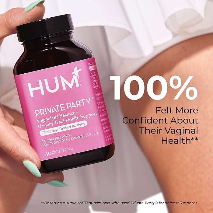 HUM Private Party Vaginal Probiotics for Women, pH Balance and Urinary Tract Support Vaginal Probiotic Supplement with Cranberry & Lactobacillus Blend, Women's Health Cranberry Pills, 30 Capsules - Image 3