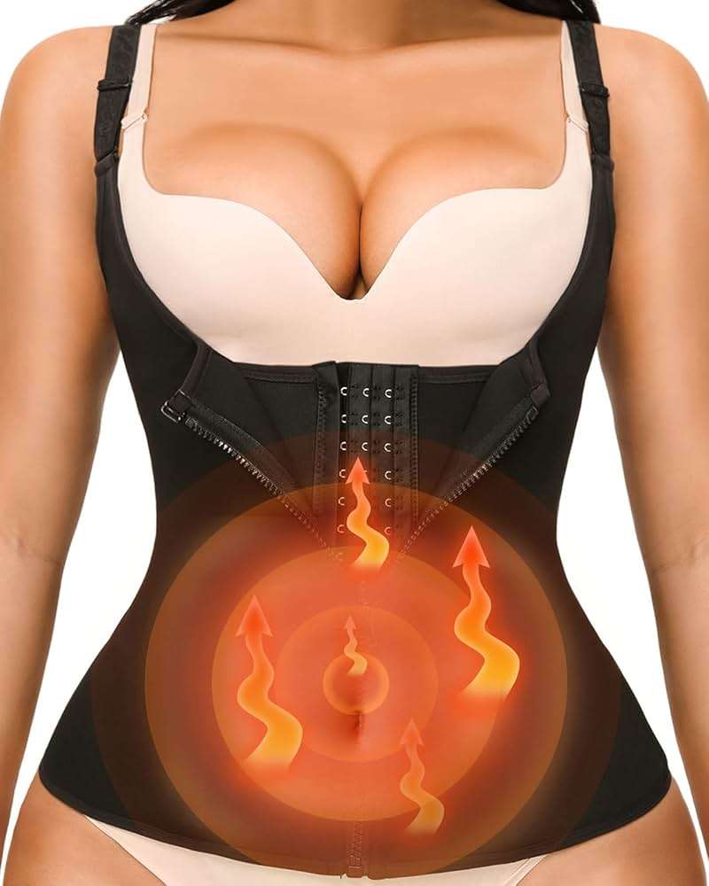 YADIFEN Waist Trainer for Women,Zipper Corset Body Shaper for Tummy Control Neoprene Cincher Sweat Sauna Vest Tank Top - Image 1