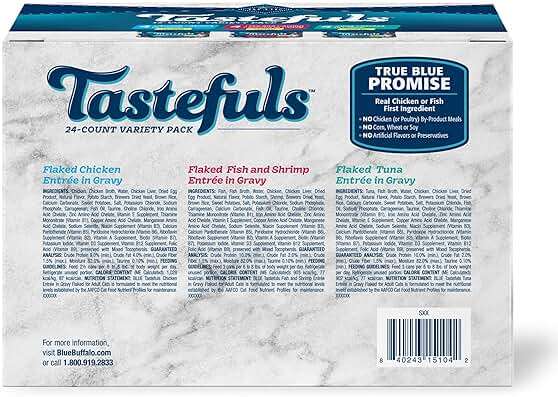 Blue Buffalo Tastefuls Flaked Adult Wet Cat Food Variety Pack (Tuna, Chicken, Fish & Shrimp), Natural Ingredients Enhanced with Vitamins, Minerals & Other Nutrients, 3-oz. Each (12 Cans) - Image 2
