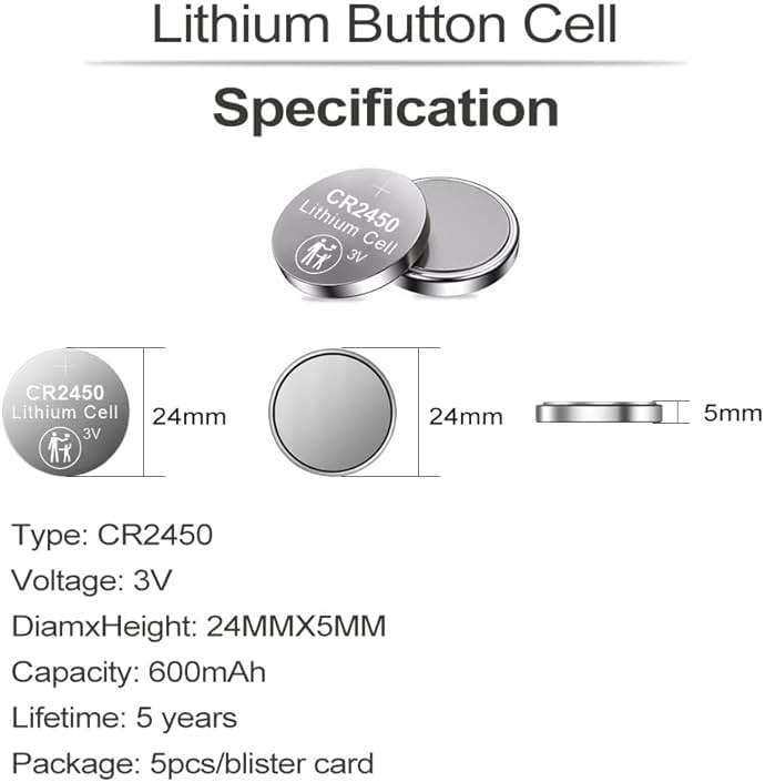 PGSONIC 20 Pack CR2450 3V Lithium Coin Battery - Image 3