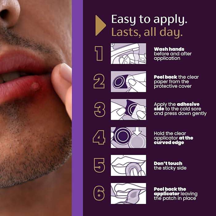 Mederma Cold Sore Discreet Patch - Hydrocolloid Gel, Relieves Redness & Swelling, Conceals Cold Sores - Image 6