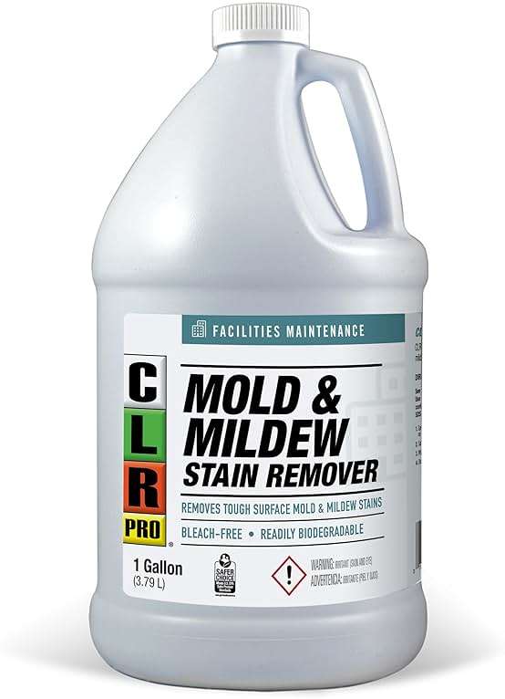 CLR PRO Heavy Duty Bleach-Free Mold and Mildew Stain Remover, 1 Gallon Bottle, Unscented Multi-Surface Stain Remover, Works on Tile, Wood, Concrete, Glass and More - Image 1