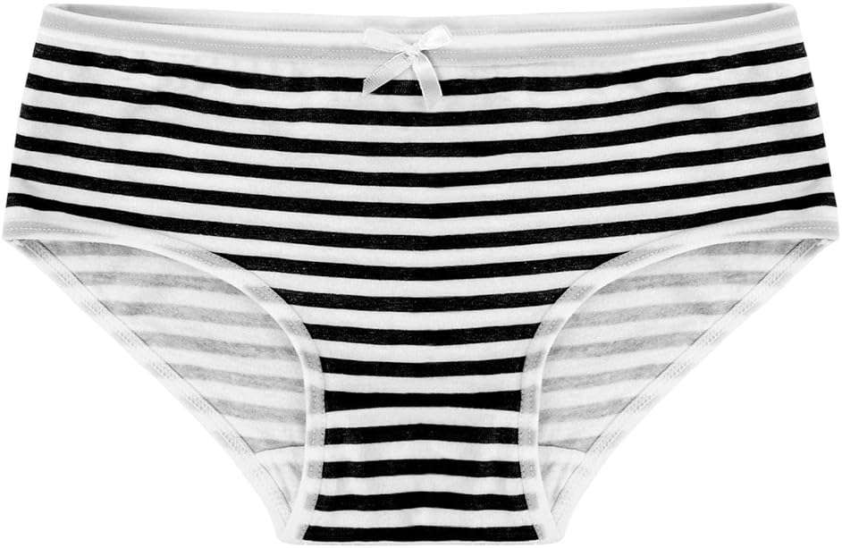 Moily Women's Sweet Cute Anime Japanese Cosplay Underwear Stripe Cotton Bikini Briefs Bowknot Panty - Image 3
