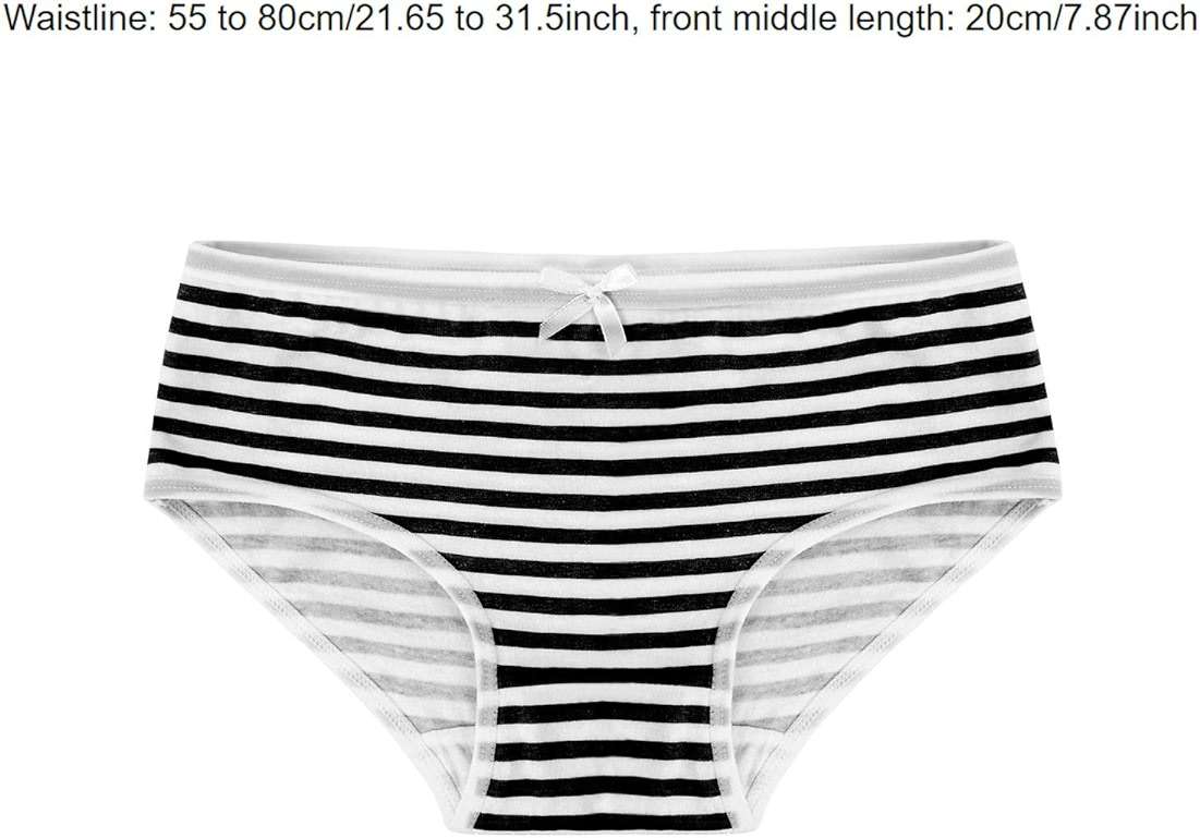 Moily Women's Sweet Cute Anime Japanese Cosplay Underwear Stripe Cotton Bikini Briefs Bowknot Panty - Image 5