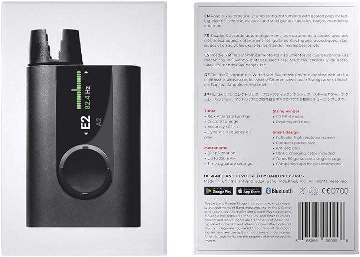 ROADIE 3 | Smart Automatic Guitar Tuner, Metronome & String Winder | For Electric Guitars, Acoustic Guitars, 12-String Guitars, Ukulele, Banjo, Mandolin | 150+ Alternate Tunings - Image 8