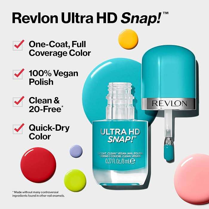 REVLON Ultra HD Snap Nail Color, Natural Rich Glossy Polish, 100% Vegan Formula, No Base or Top Coat Needed, 026 Under My Spell, 0.27 fl oz - Image 3