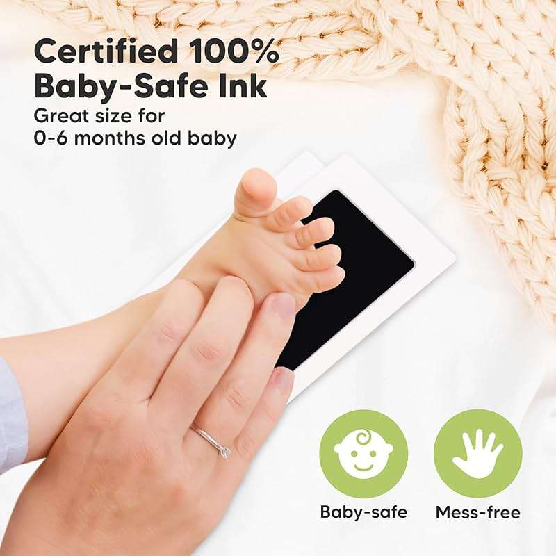 4-Pack Inkless Baby Hand and Footprint Kit - Mess Free Ink Pad for Newborn Keepsake, Dog Nose & Paw Print Kit, Clean Touch Ink Pad for Baby Hand & Footprints, Ideal New Mom Gifts (Jet Black) - Image 4