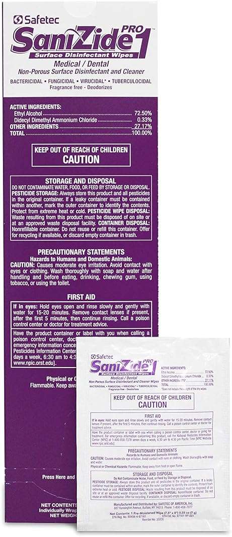 Safetec SaniZide Pro 1 Surface Disinfectant Wipes in 50ct Box (6/Case) - Image 1