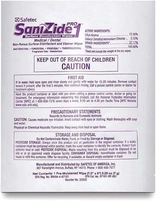 Safetec SaniZide Pro 1 Surface Disinfectant Wipes in 50ct Box (6/Case) - Image 4