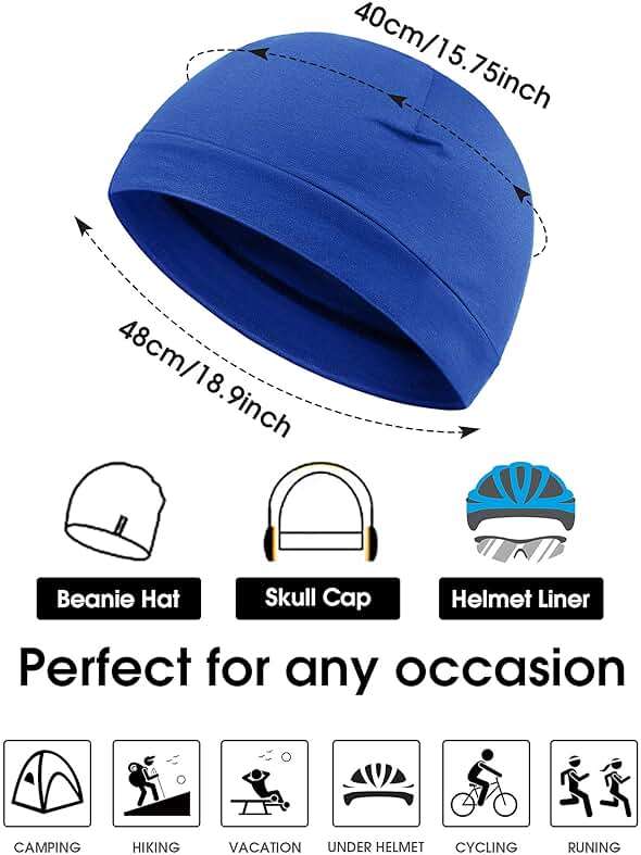 Syhood 6 Pieces Men Skull Caps Cotton Beanies Sleep Hats Multifunctional Helmet Liner Cap for Men and Women - Image 3
