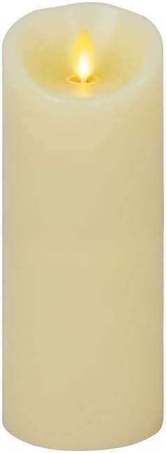 Luminara Moving Flame LED Pillar Flameless Candle, 9-inch, Vanilla Honey Scented, Ivory - Image 1