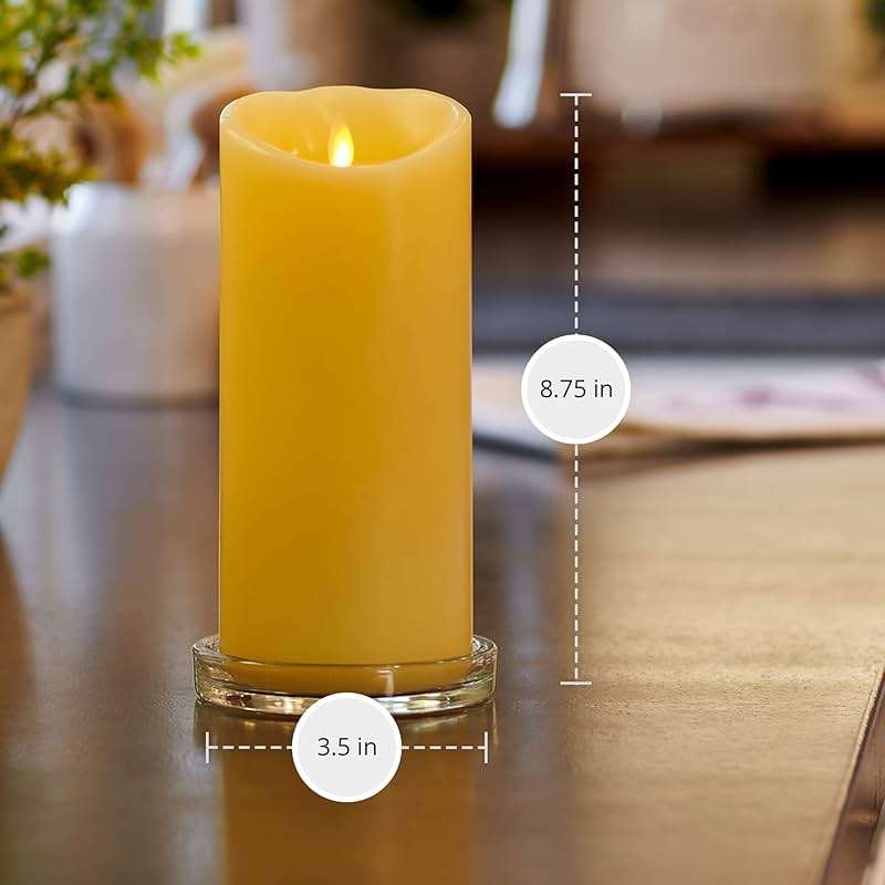 Luminara Moving Flame LED Pillar Flameless Candle, 9-inch, Vanilla Honey Scented, Ivory - Image 6