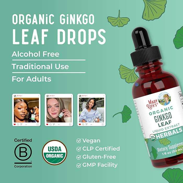 MARYRUTH'S Organics Ginkgo Leaf Liquid Drops | Herbal Supplement | Nootropic | Circulatory System & Nervous System Health | USDA Organic | Non-GMO | Vegan | 60 Servings - Image 8