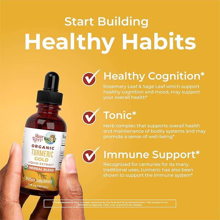 MARYRUTH'S Organics USDA Turmeric Gold Liquid Drops | Herbal Blend | Turmeric Curcumin | Black Pepper | Cassia Cinnamon Bark | Ginger Root | Immune Support | Non-GMO Project Verified | Vegan | 1oz - Image 2