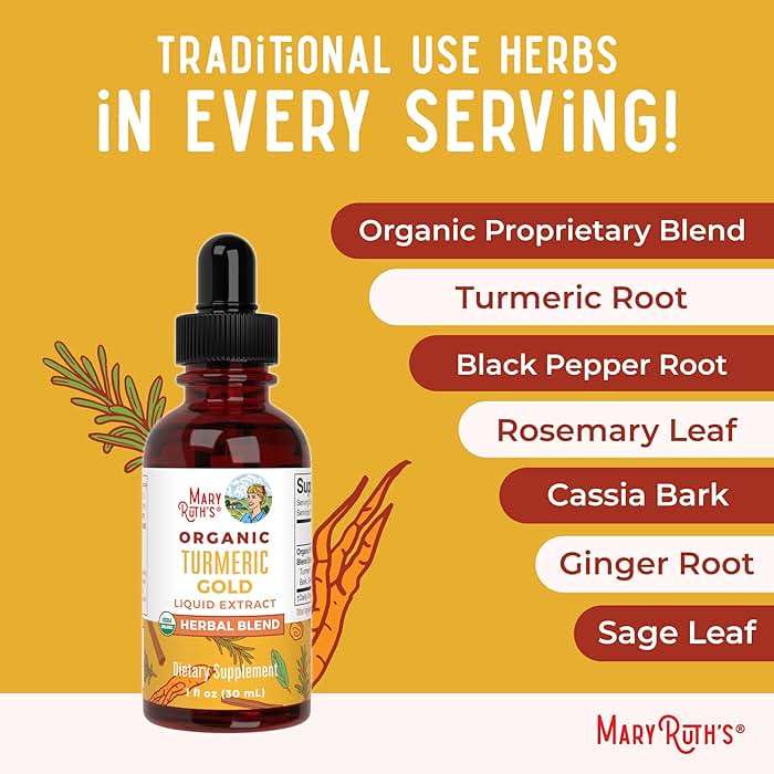MARYRUTH'S Organics USDA Turmeric Gold Liquid Drops | Herbal Blend | Turmeric Curcumin | Black Pepper | Cassia Cinnamon Bark | Ginger Root | Immune Support | Non-GMO Project Verified | Vegan | 1oz - Image 7